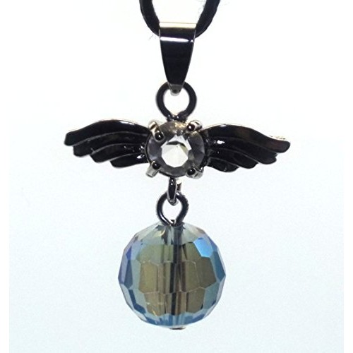 Guardian Angel Wing Blue Hue Crystal Pendant